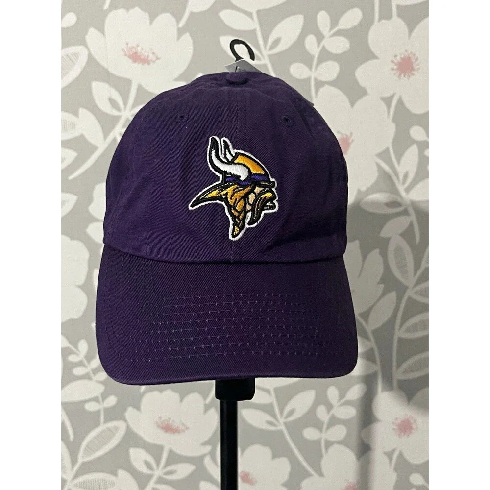 NFL Team Apparel Minnesota Vikings Purple Adjustable Strapback Cap, One Size